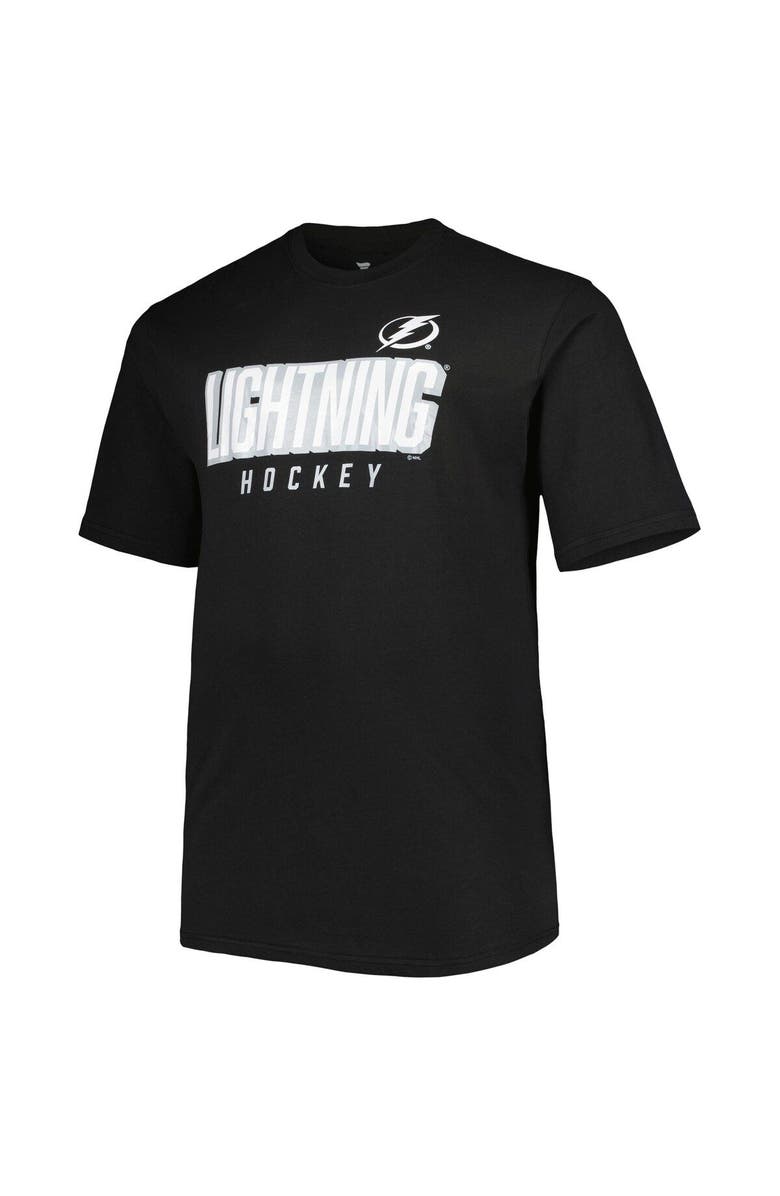 PROFILE Men's Black/Heather Gray Tampa Bay Lightning Big & Tall Two-Pack T-Shirt Set, Alternate, color,