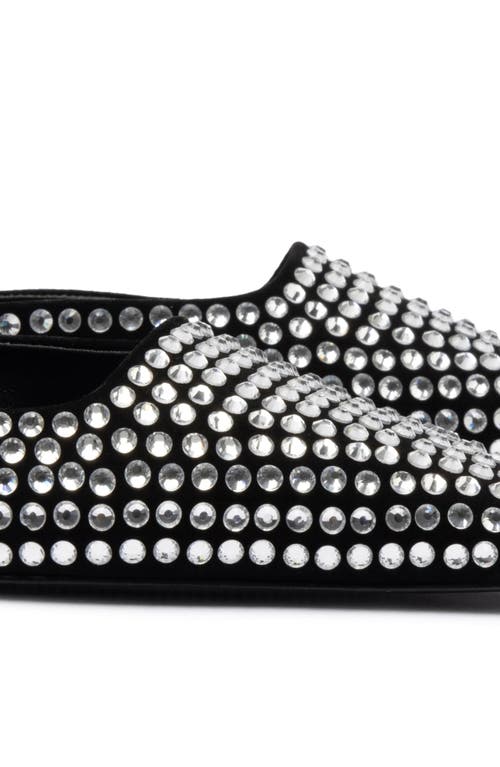 Larroude Amal Crystal Mule In Black/crystal