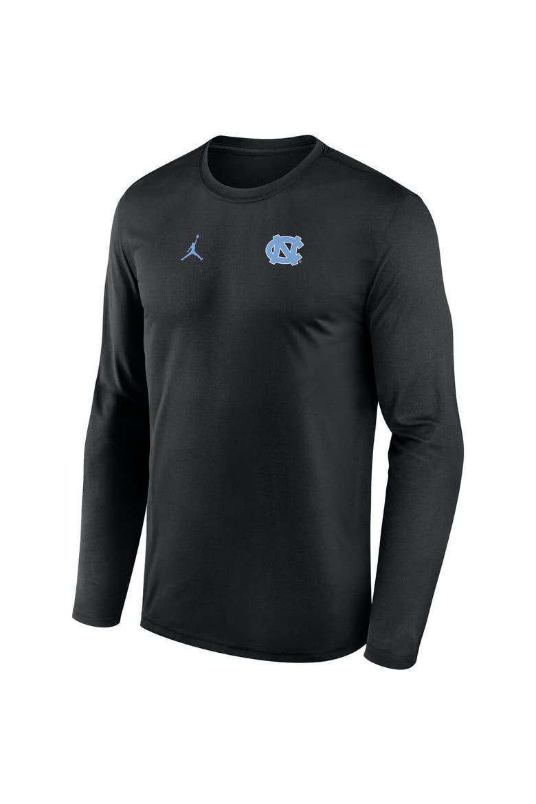 Men's Jordan Brand Black North Carolina Tar Heels 2026 Sideline Small Logo Legend Dri-FIT Long Sleeve T-Shirt, Alternate, color, Black