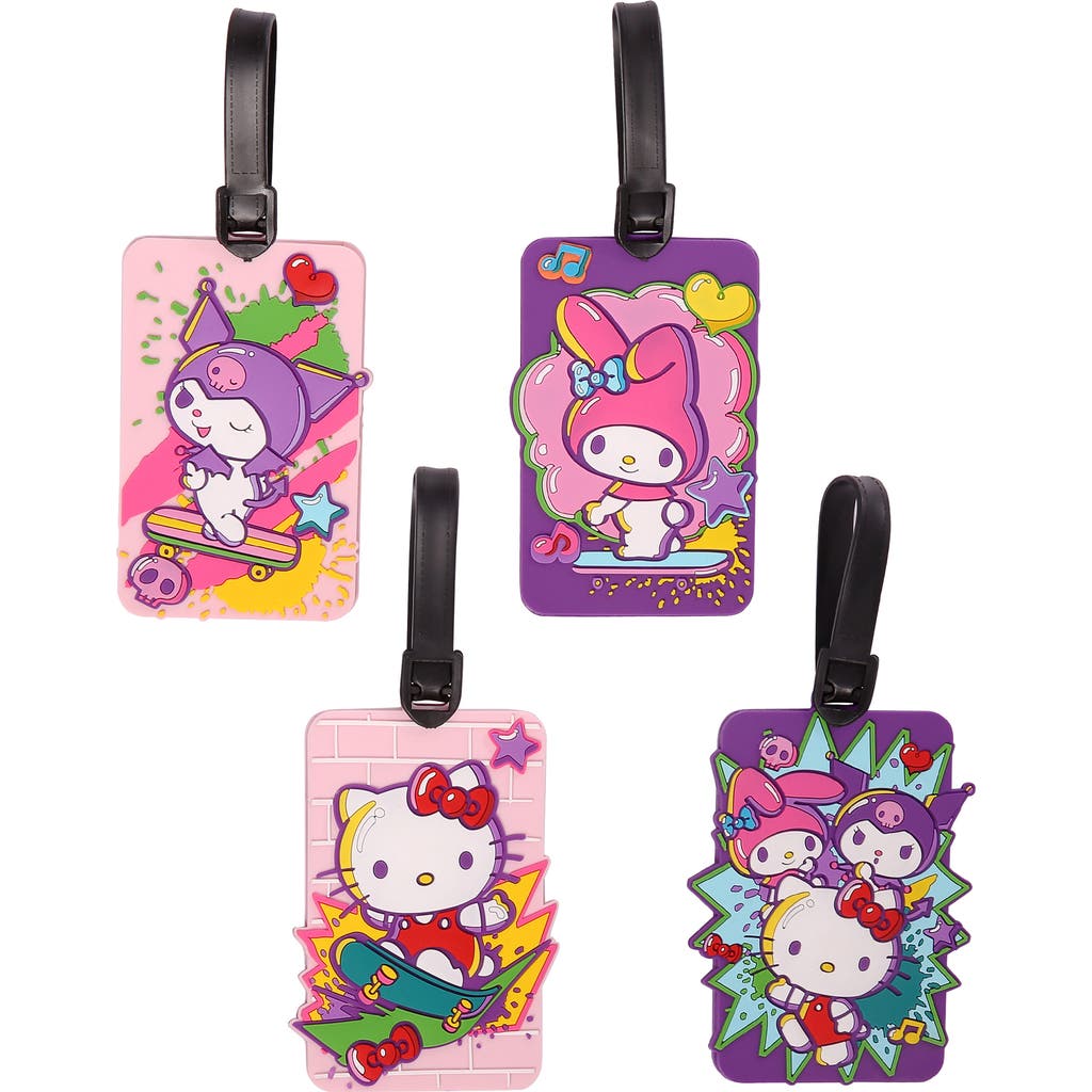 Hello Kitty 4-piece Luggage Tag Set In Burgundy