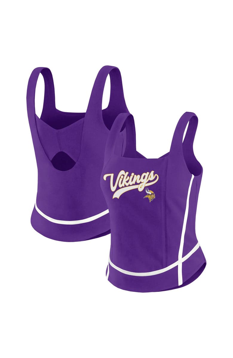 WEAR by Erin Andrews Women's WEAR by Erin Andrews Purple Minnesota Vikings Square Neck Tank Top, Main, color, Purple