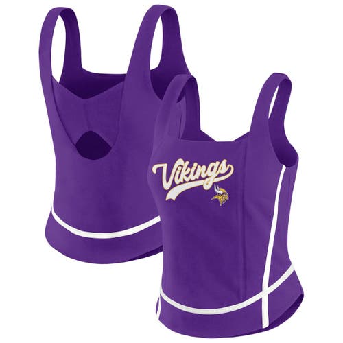 Wear By Erin Andrews Purple Minnesota Vikings Square Neck Tank Top In Purple