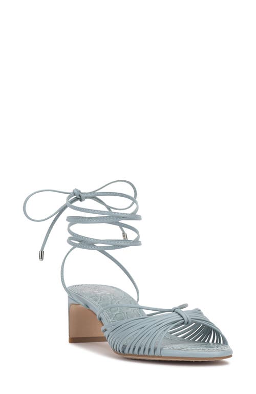 Vince Camuto Lory Ankle-wrap Kitten Heels In Celeste Blue