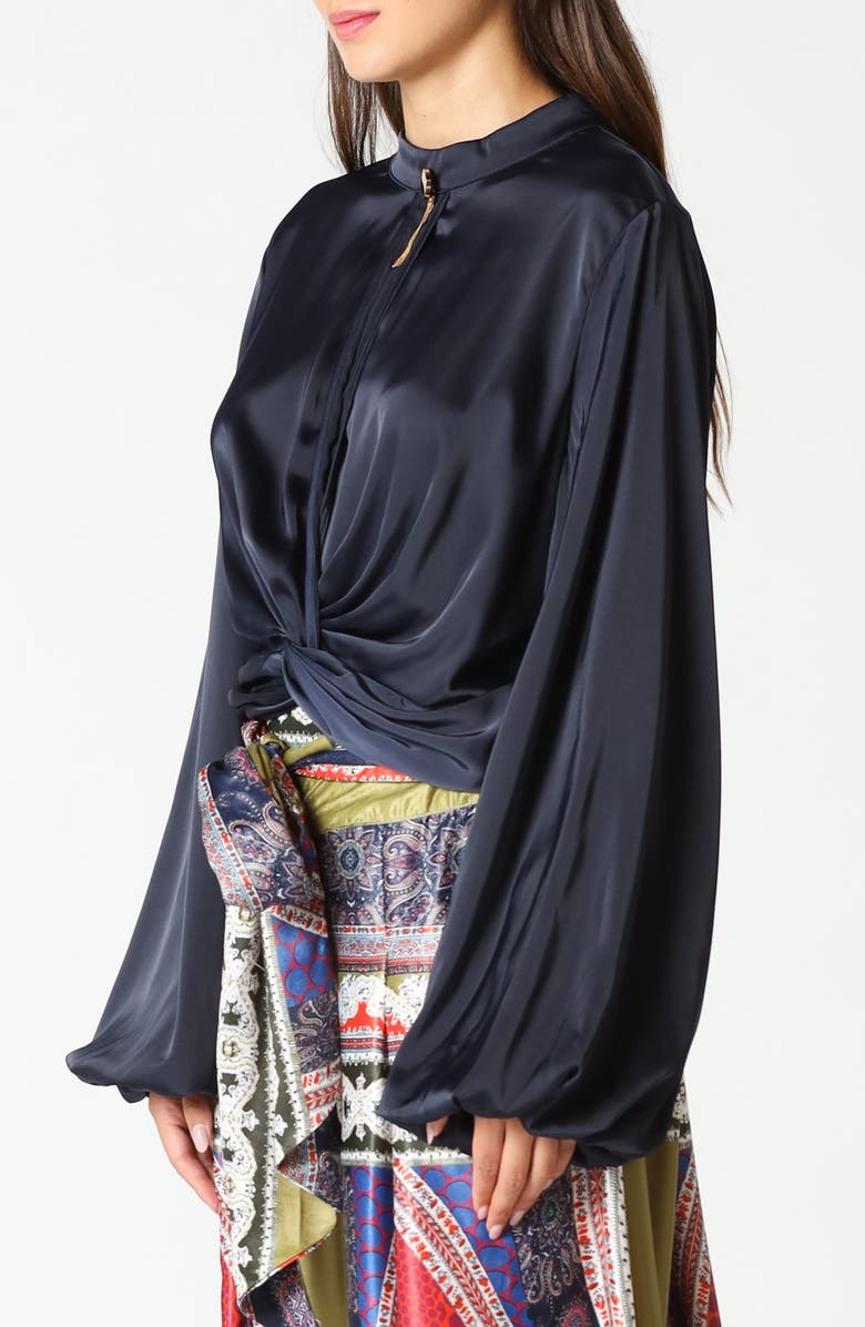 GRACIA Wide Sleeve Waist Tied Top, Alternate, color, 