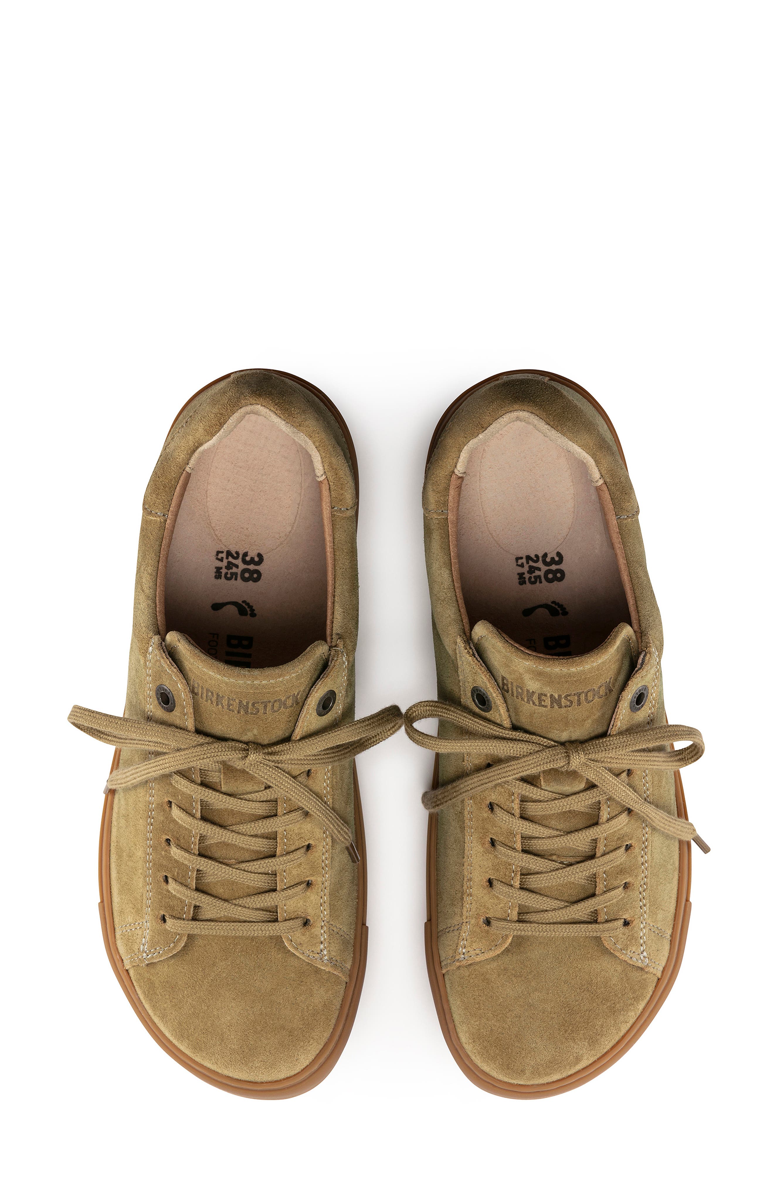 Birkenstock Bend Faded Khaki Suede Sneaker, Alternate, color, 