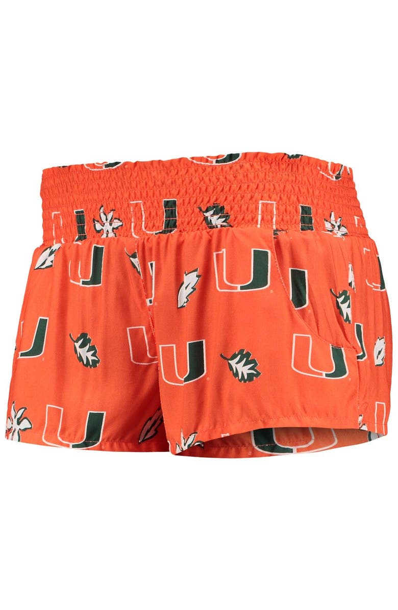 Wes & Willy Women's Wes & Willy Orange Miami Hurricanes Beach Shorts, Alternate, color,