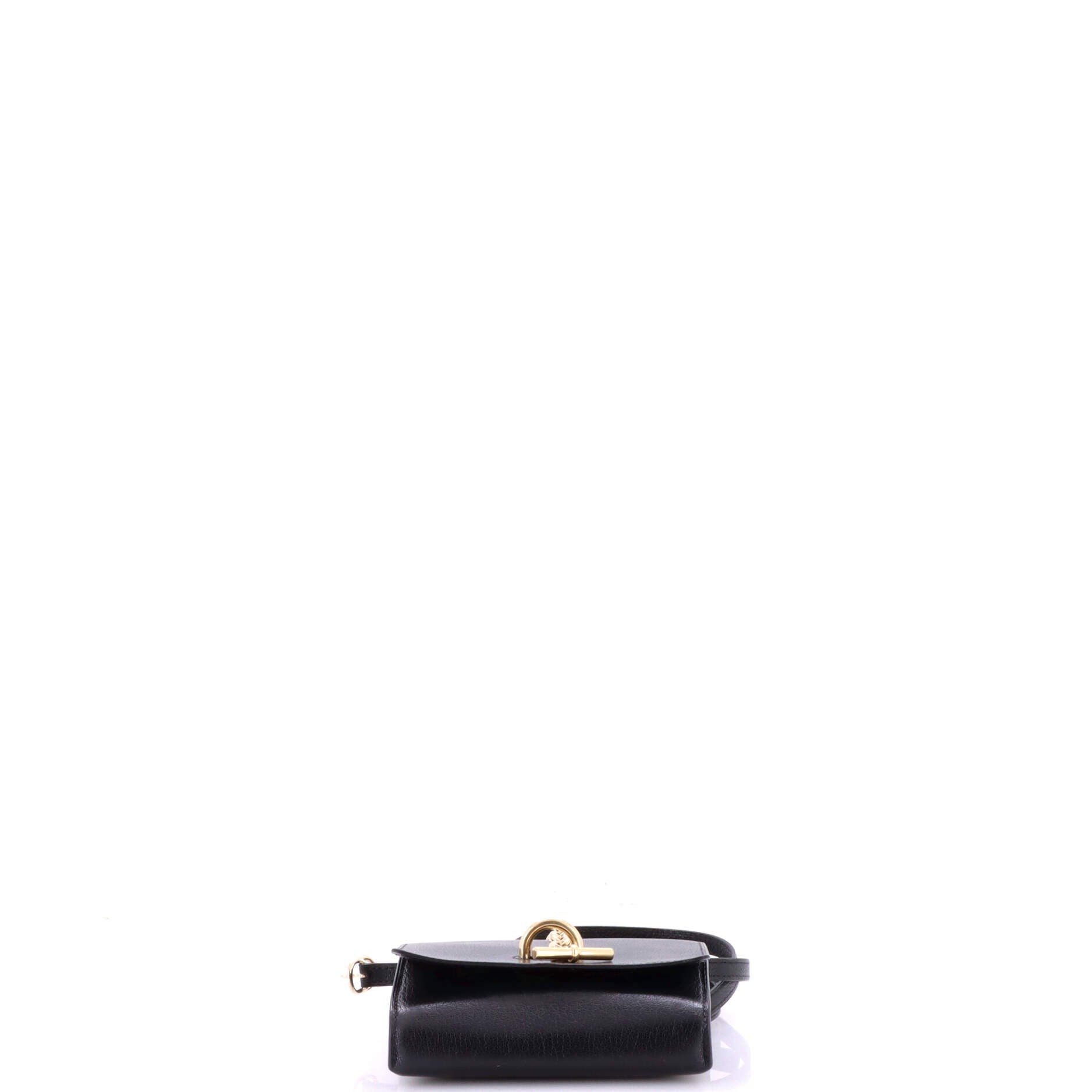 Pre-Owned Hermes Chaine d'Ancre Compact Wallet on Strap Chevre Mysore, Alternate, color, Noir