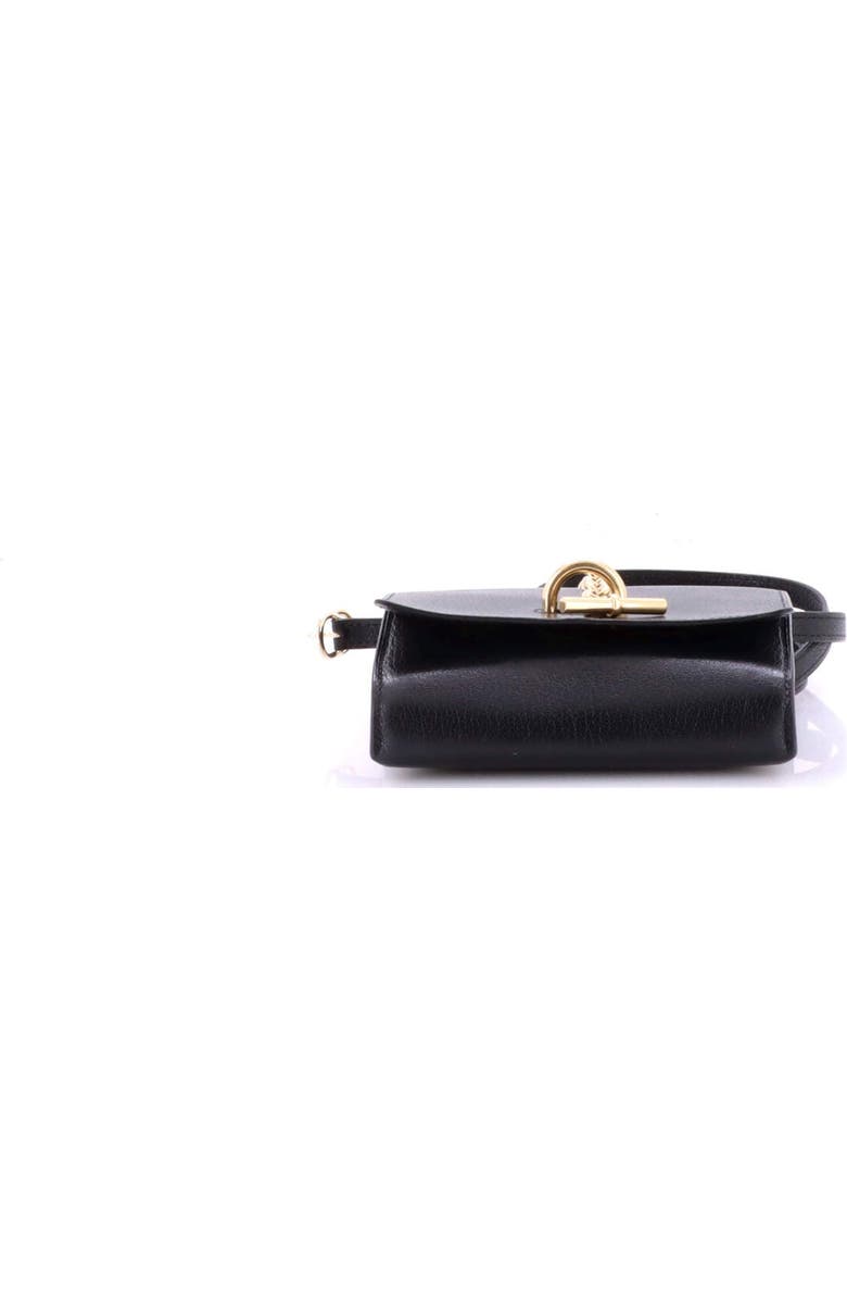 Pre-Owned Hermes Chaine d'Ancre Compact Wallet on Strap Chevre Mysore, Alternate, color, Noir
