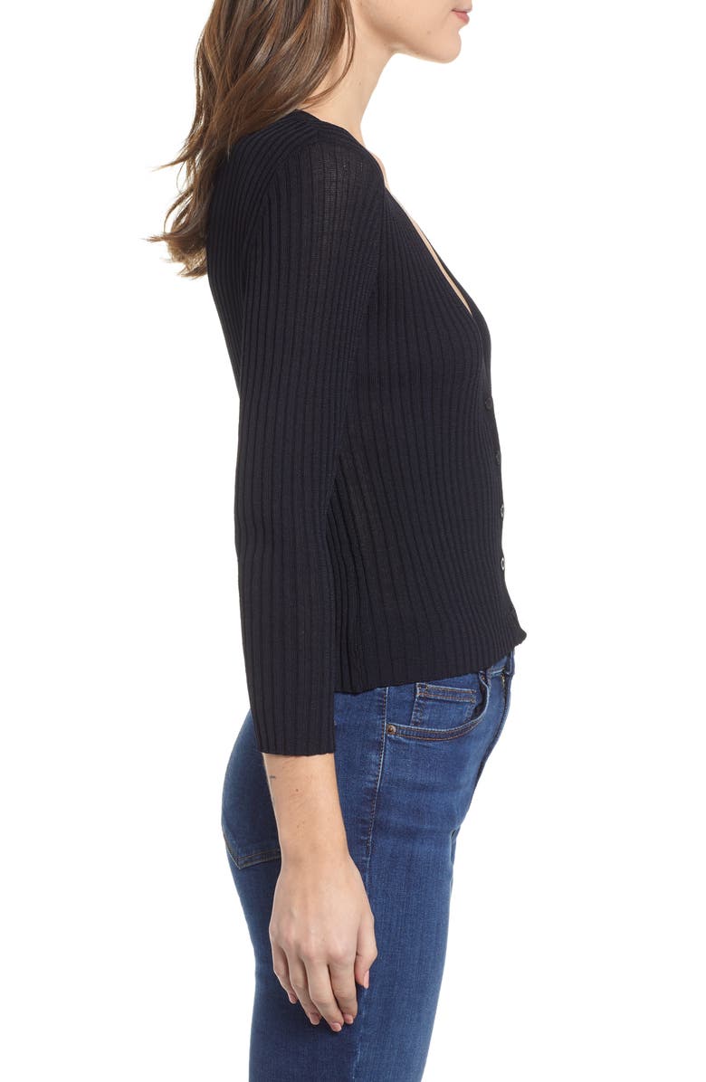 PRMA Prima Sheer Ribbed Crop Cardigan, Alternate, color, 