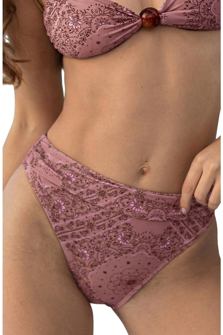 High Waist Bikini Bottoms, Alternate, color, PINK