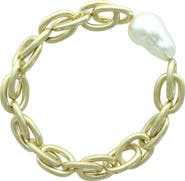 OLIVIA WELLES Bridget Faux Pearl Stretch Bracelet