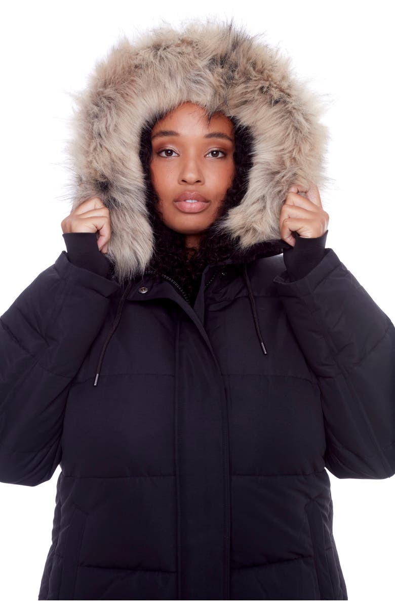 Alpine North AULAVIK PLUS SIZE - Vegan Down Mid-length Hooded Parka Coat, Alternate, color, Black