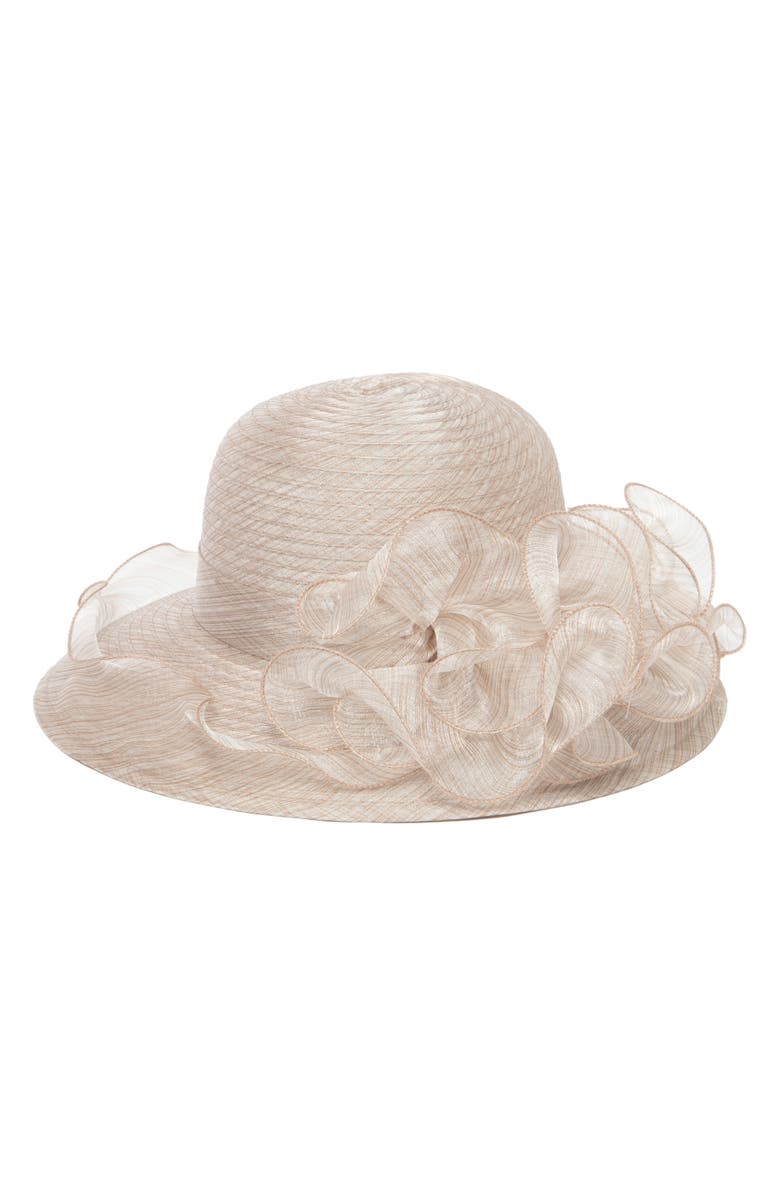 San Diego Hat Chiffon Ruffle Hat, Main, color, Champagne