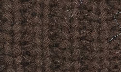 Portolano Chunky Wool Blend Beanie With Faux Fur Pompom In Brown