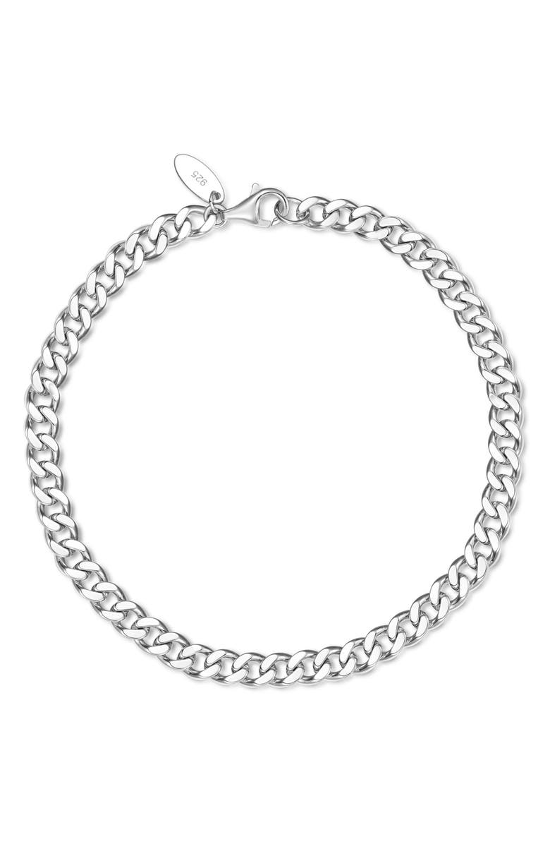 Lafonn Large Cleo Cuban Bracelet, Main, color, Silver
