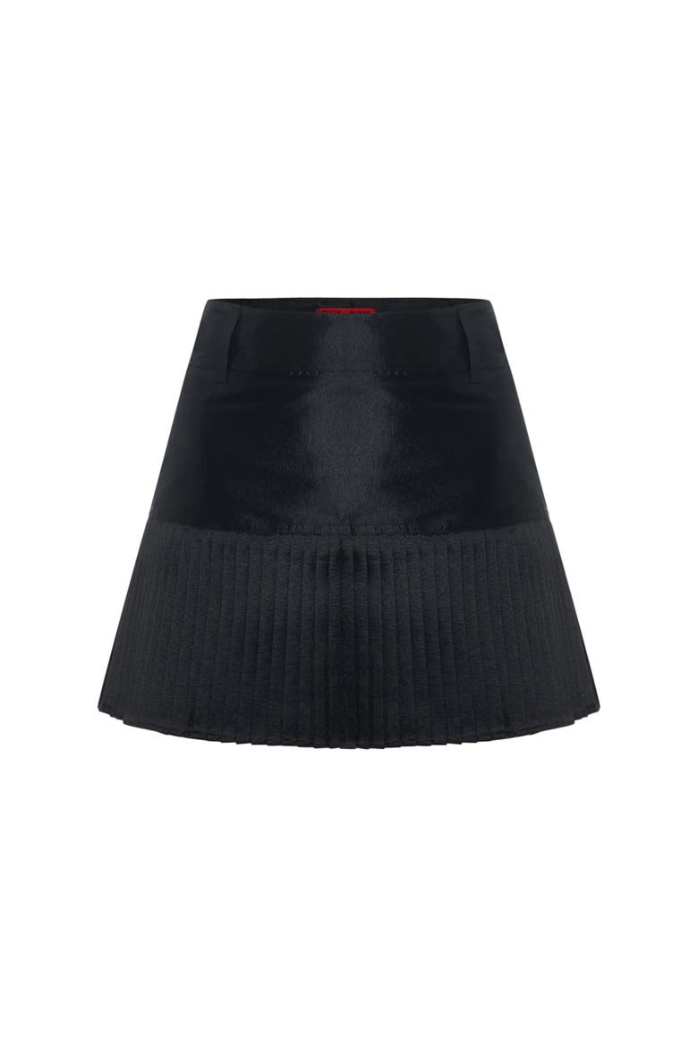 The Party Edit Belted Pleated Mini Skirt, Main, color, BLACK