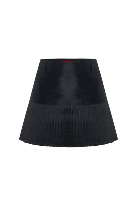The Party Edit Belted Pleated Mini Skirt