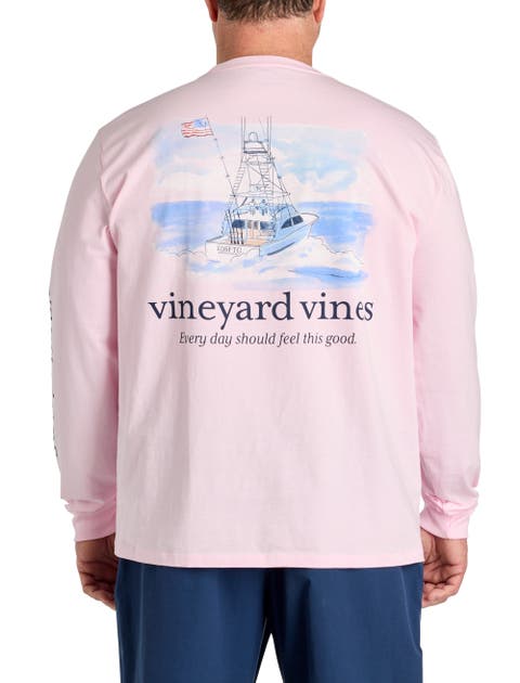 Big & Tall Painted Shining Sea Flag Long-Sleeve Pocket T-Shirt