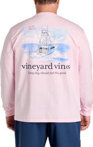 vineyard vines Big & Tall Painted Shining Sea Flag Long-Sleeve Pocket T-Shirt