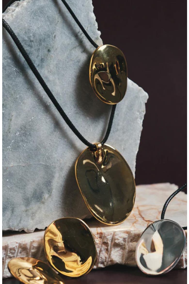 Waverly Oval Pendant Cord Necklace, Alternate, color, SILVER
