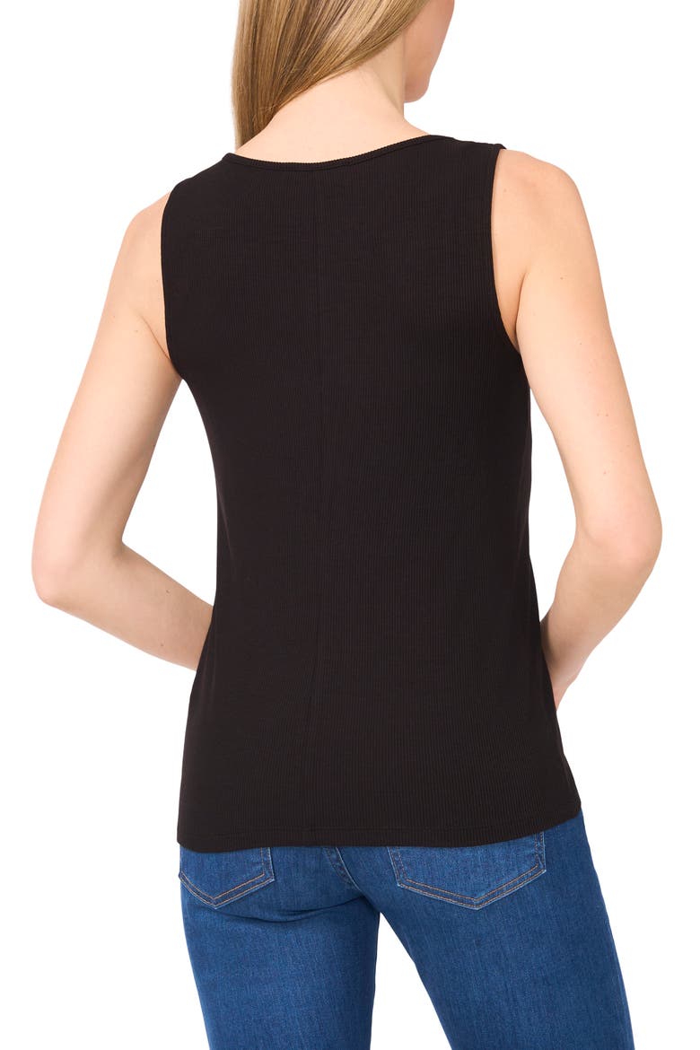 Lace Trim Rib Tank, Alternate, color, RICH BLACK