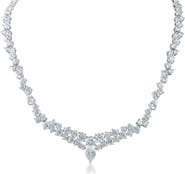 CZ by Kenneth Jay Lane Round & Pear CZ Collar Necklace