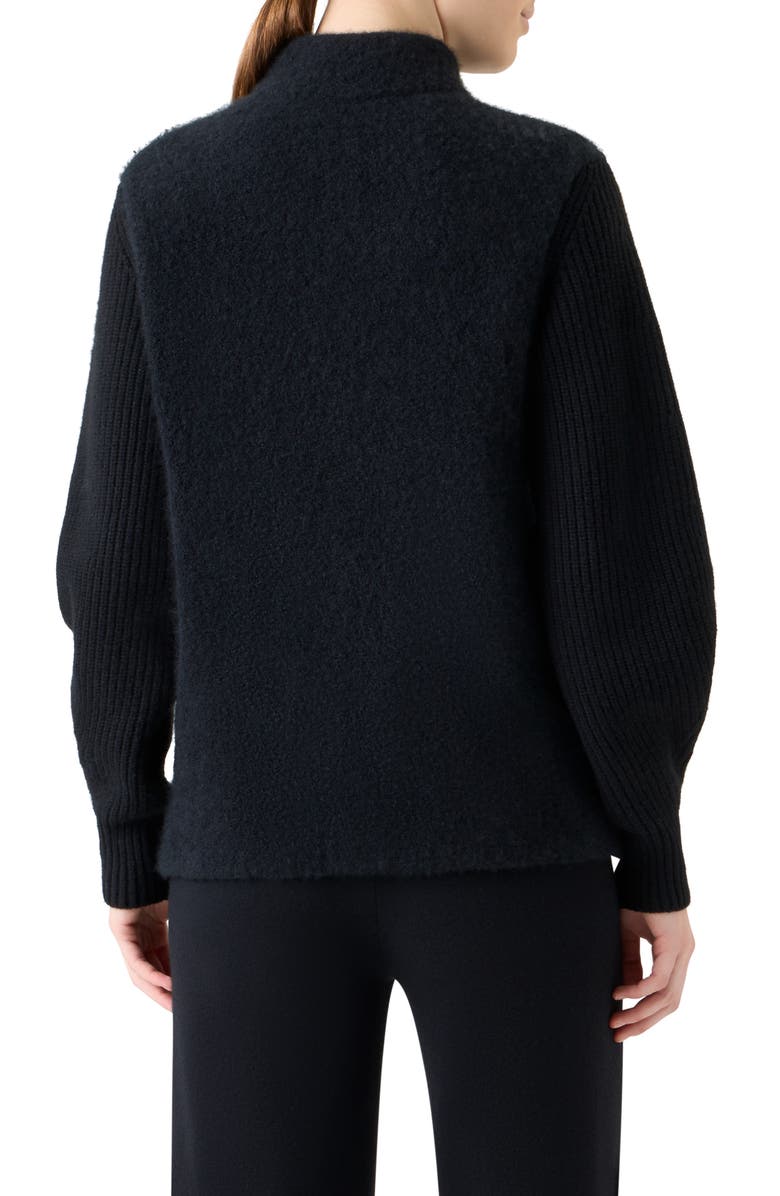 Akris Cashmere Bouclé Sweater Jacket, Alternate, color, Black