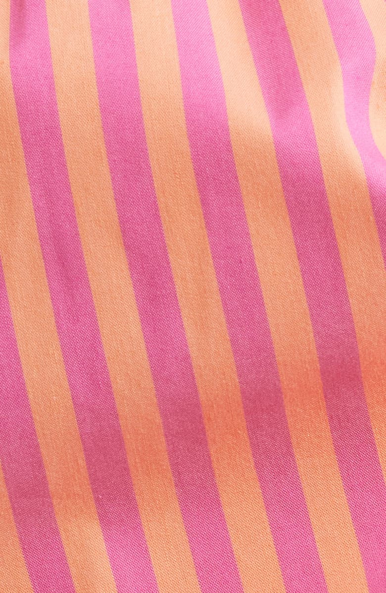 Solid & Striped The Brinley Stripe Stretch Cotton Poplin Miniskirt, Alternate, color, Orange Soda X Paradise Pink