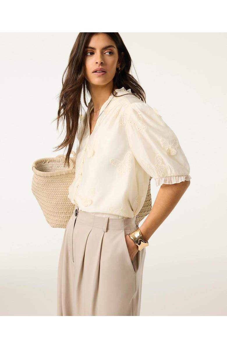 MINT VELVET Butterfly Detail Blouse, Alternate, color, White