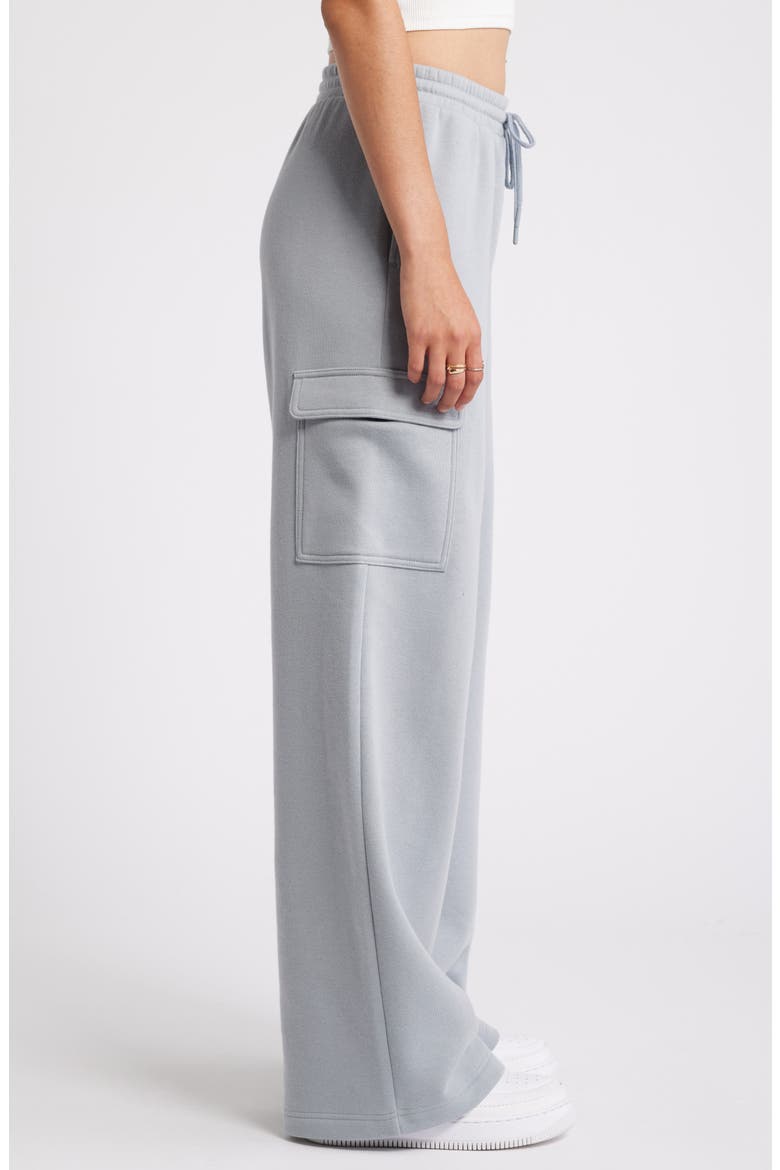 Baggy Wide Leg Cargo Sweatpants, Alternate, color, GREY WEATHERVANE