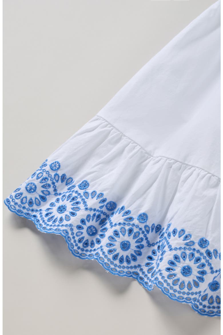 Kids' Tiered Cotton Eyelet Dress, Alternate, color, WHITE- BLUE REGATTA
