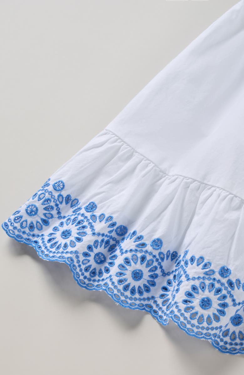 Nordstrom Kids' Tiered Cotton Eyelet Dress, Alternate, color, White- Blue Regatta