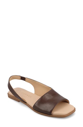 Journee Collection Brinsley Slingback Sandal In Brown Pu