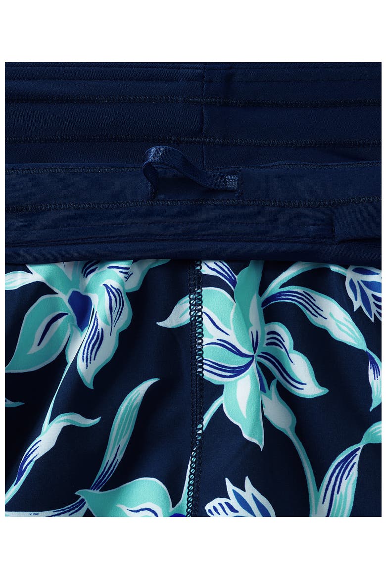 Plus Size Sunshade UPF 50 9" Board Shorts with Panty, Alternate, color, Tropic Floral/Navy