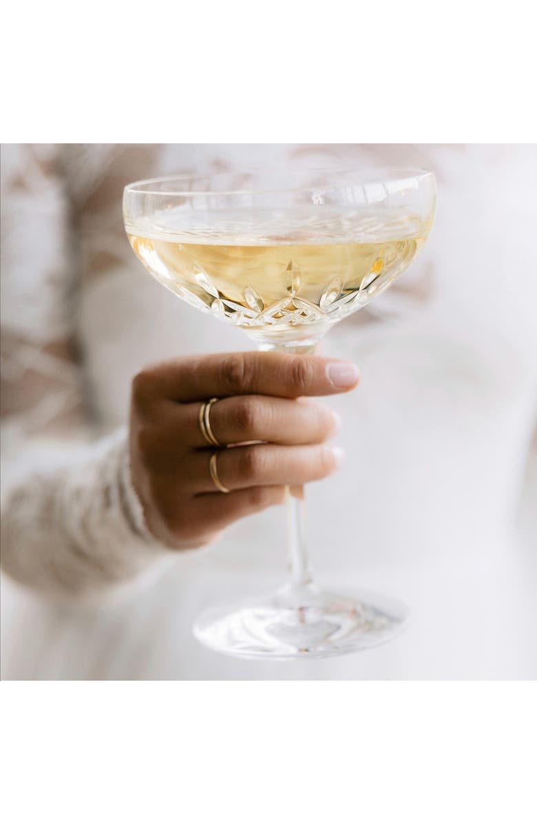 Waterford Lismore Essence Set of 2 Lead Crystal Champagne Saucers, Alternate, color, Clear