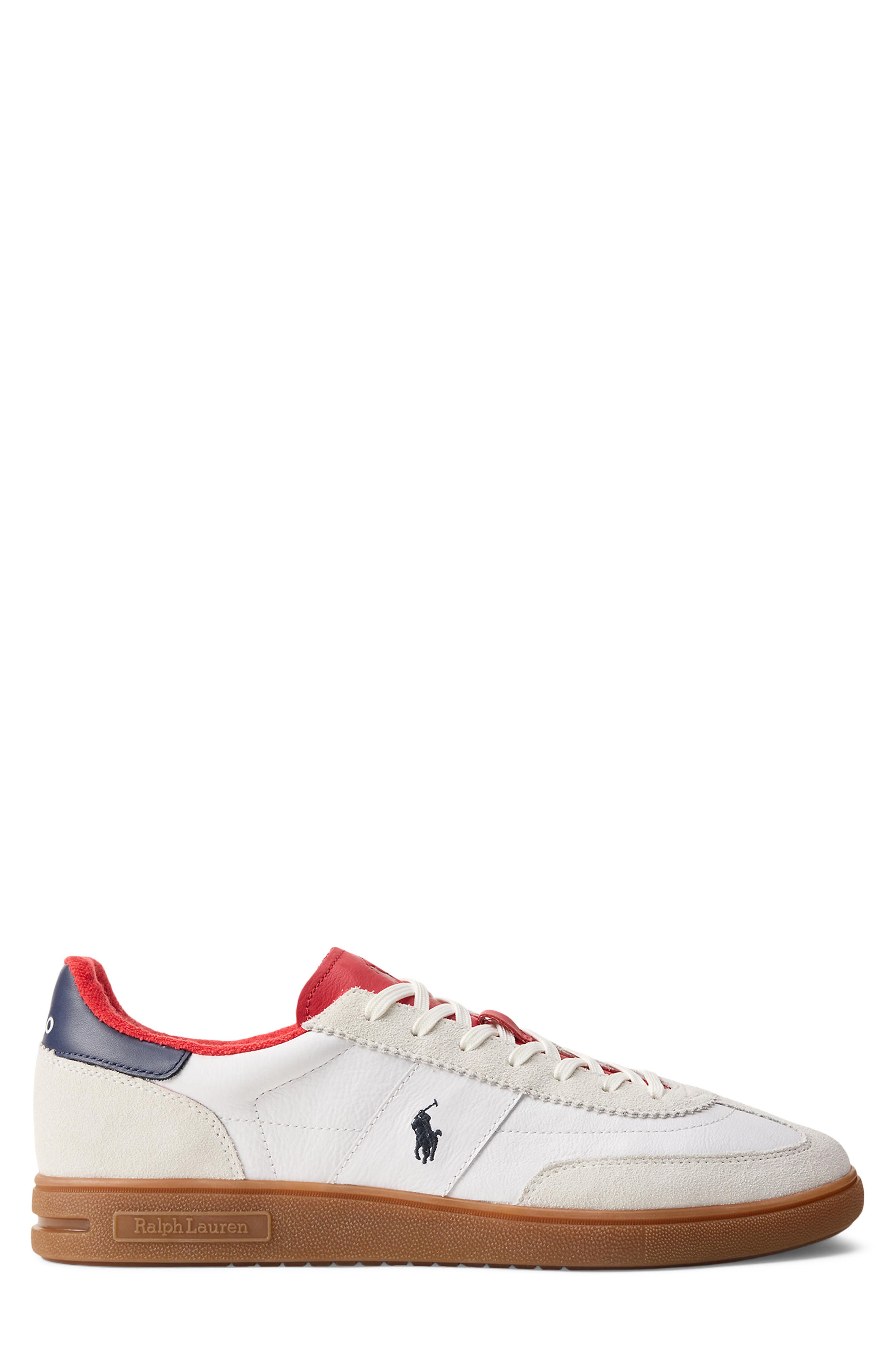 Ralph Lauren Bedford Sneaker, Alternate, color, White/ Spring Navy/ Bistro Red