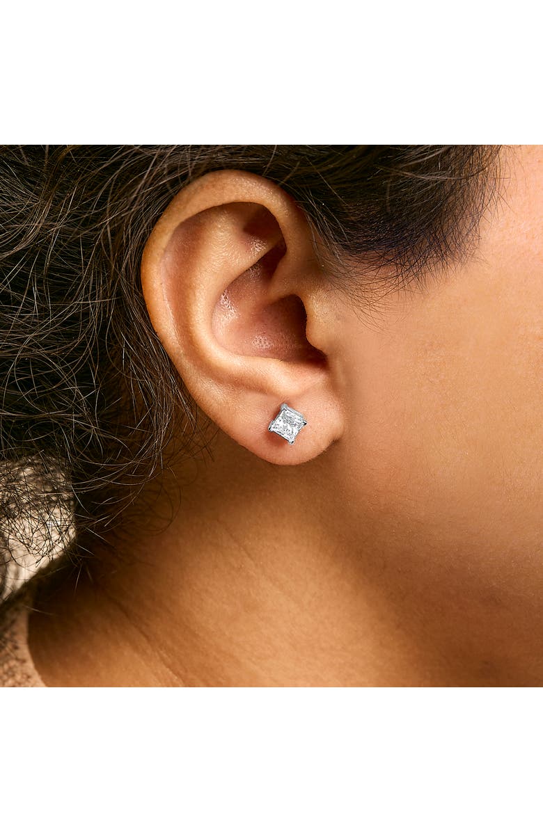 Haus of Brilliance 14K White Gold 1 1/2 Ct Princess Lab-Grown Diamond Solitaire Stud Earrings, Alternate, color, White