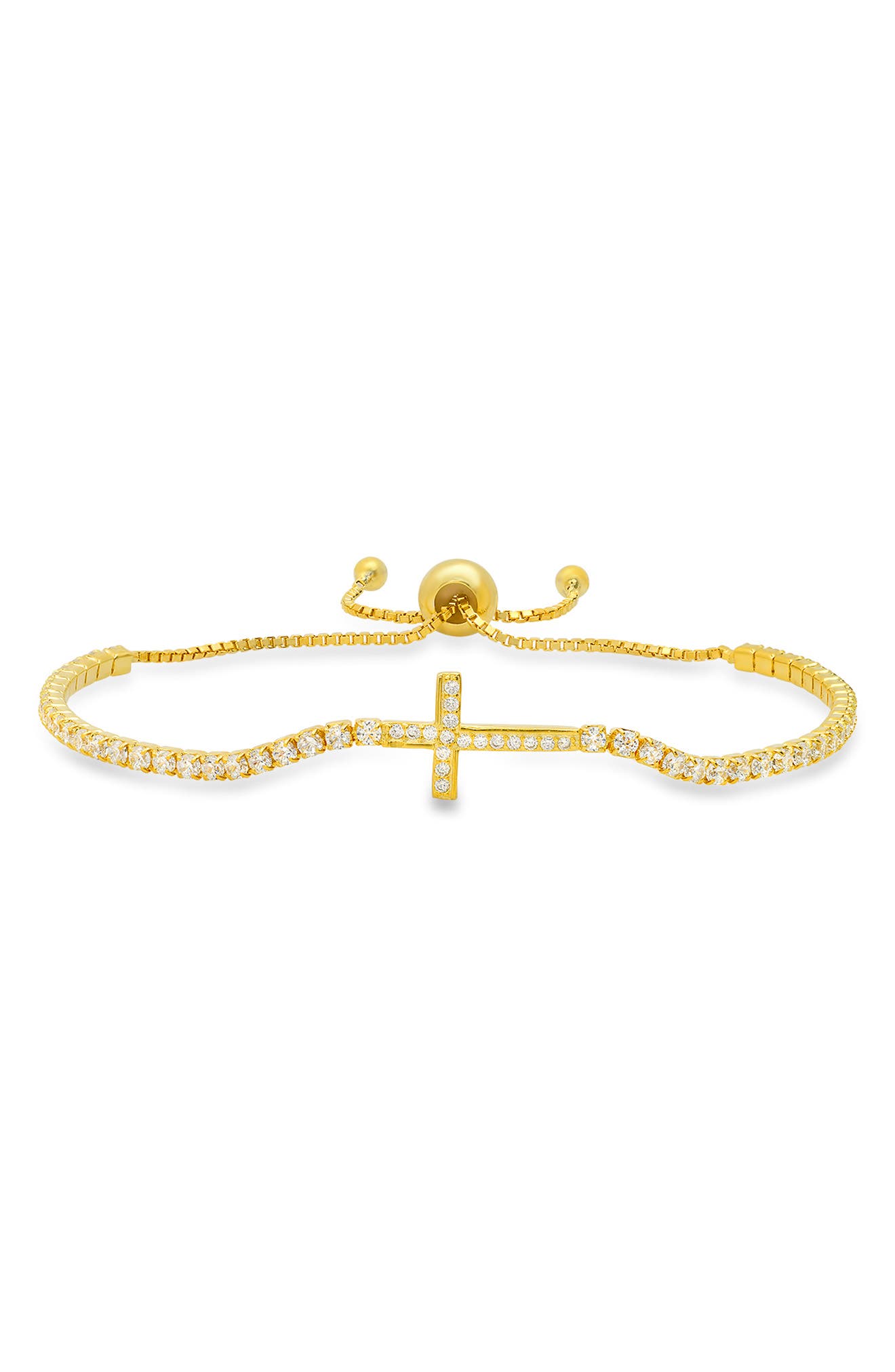 Queen Jewels Sterling Silver Cubic Zirconia Cross Bracelet