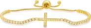 Queen Jewels Sterling Silver Cubic Zirconia Cross Bracelet