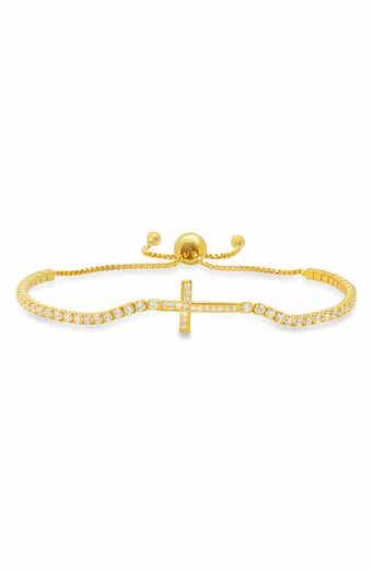Queen Jewels Sterling Silver Cubic Zirconia Cross Bracelet