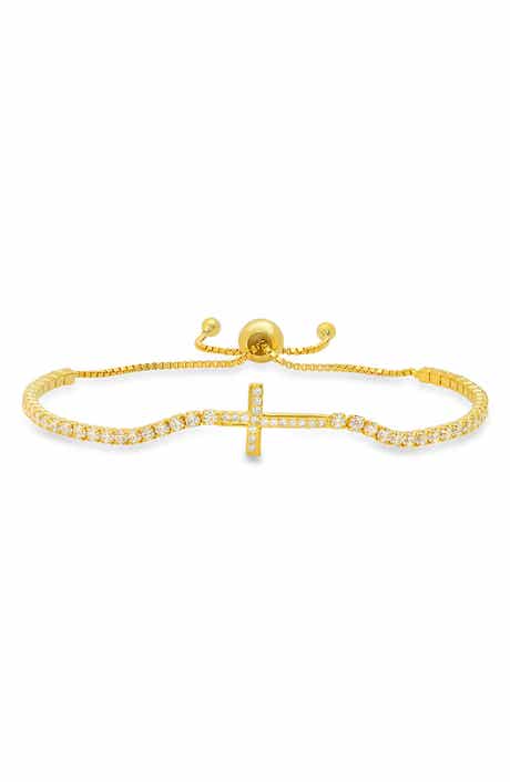 Queen Jewels Sterling Silver Cubic Zirconia Cross Bracelet