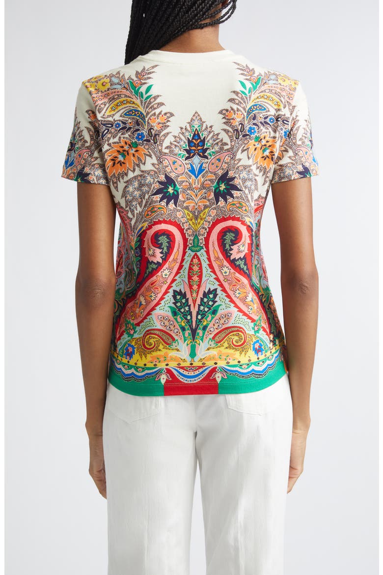 Paisley Print T-Shirt, Alternate, color, PRINT ON WHITE BASE