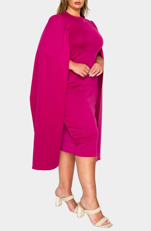 L I V D Naomi Cape Sleeve Midi Dress In Pink