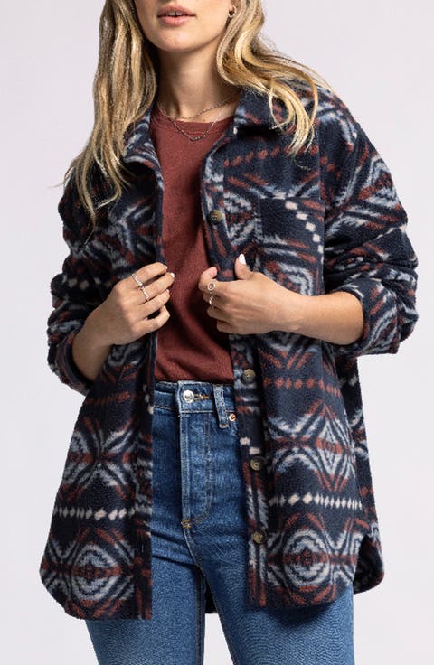 Chayton Abstract Print High Pile Fleece Jacket