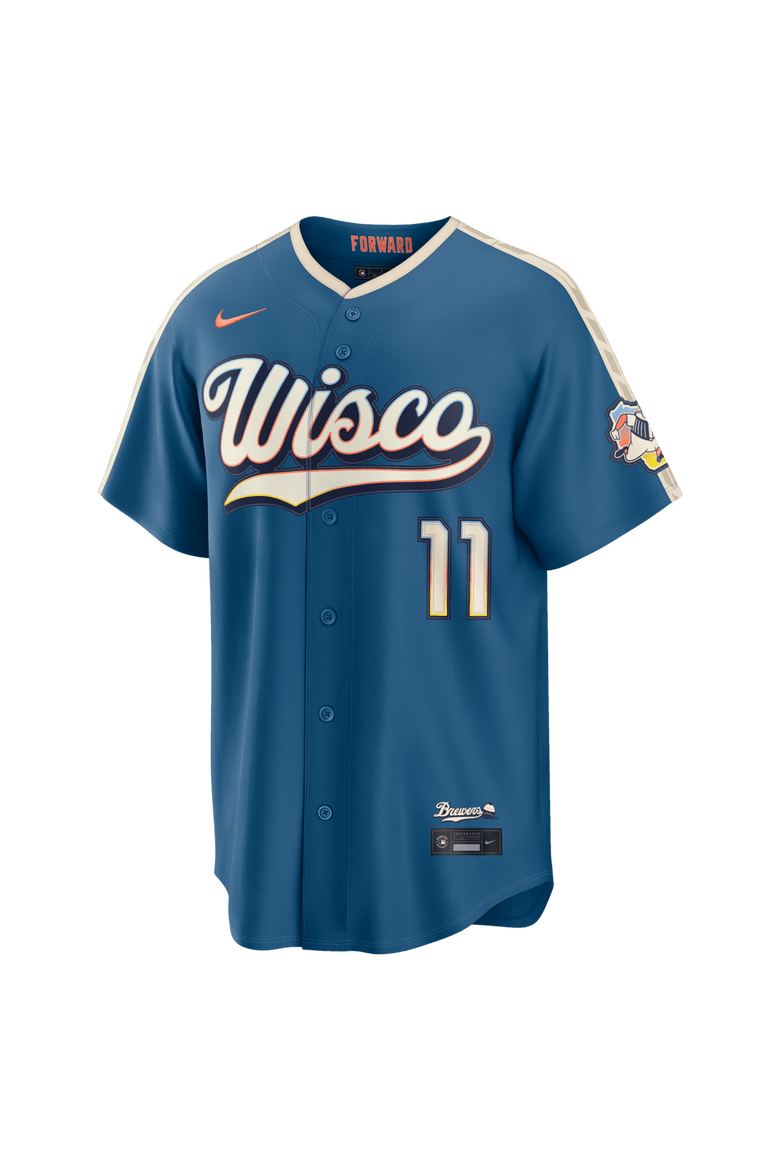 Men's Nike Jackson Chourio Mineral Blue Milwaukee Brewers 2026 City Connect Stadium Jersey, Alternate, color, Mineral Blue