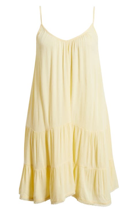 Tiered Crinkle Cover-Up Dress