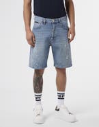PHILIPP PLEIN Denim Shorts Paint Men