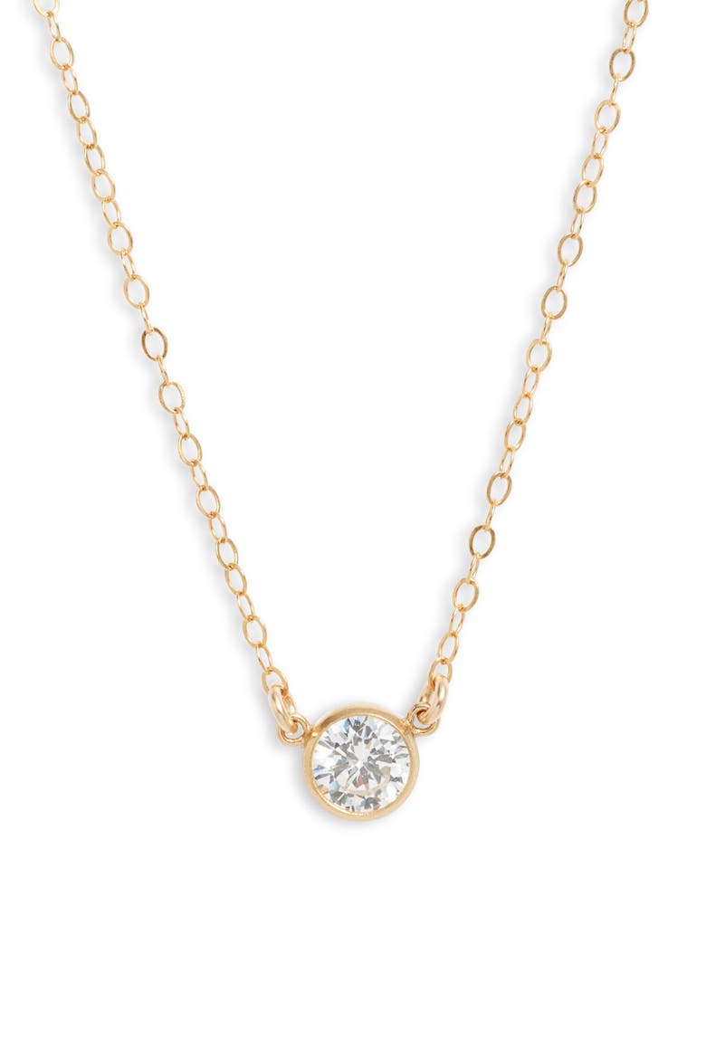 Blake Cubic Zirconia Pendant Necklace, Main, color, GOLD