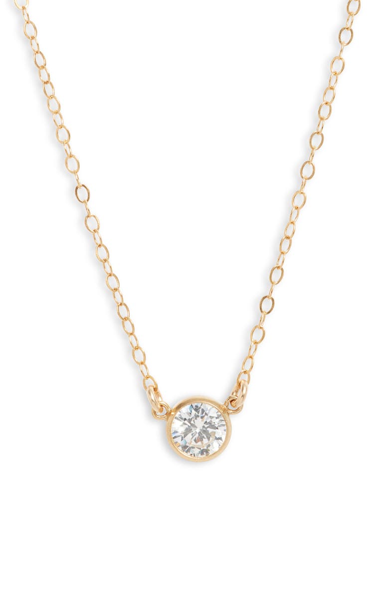 Set & Stones Blake Cubic Zirconia Pendant Necklace, Main, color, Gold
