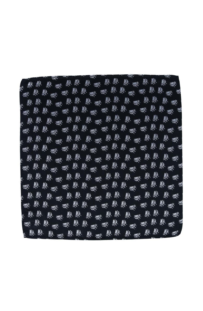 Trafalgar The Chopin Classical Piano Silk Pocket Square, Alternate, color, Black